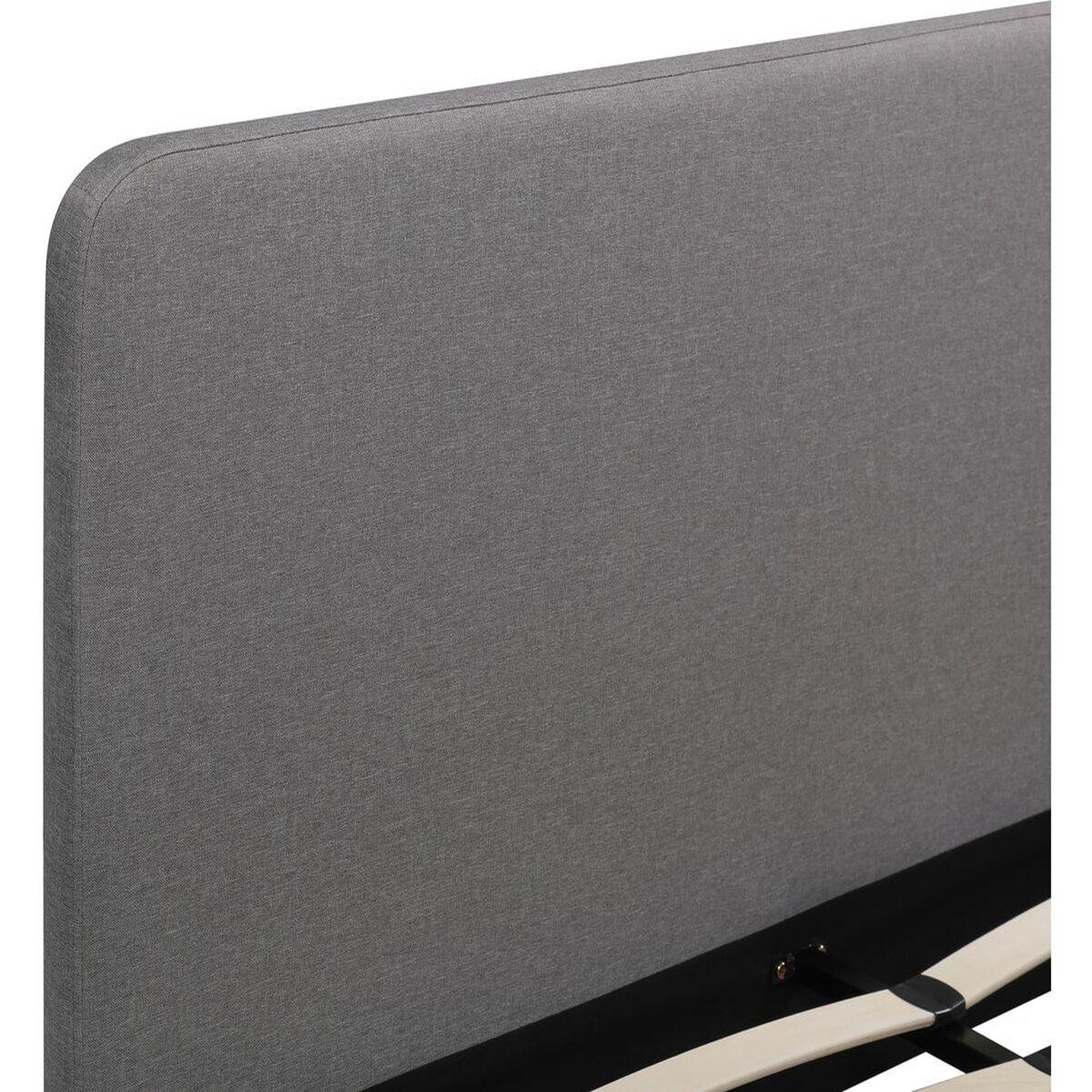 Voir la diapositive 4 : Habitat et Jardin Lit double en tissu  Louise  160 x 200 cm - Gris