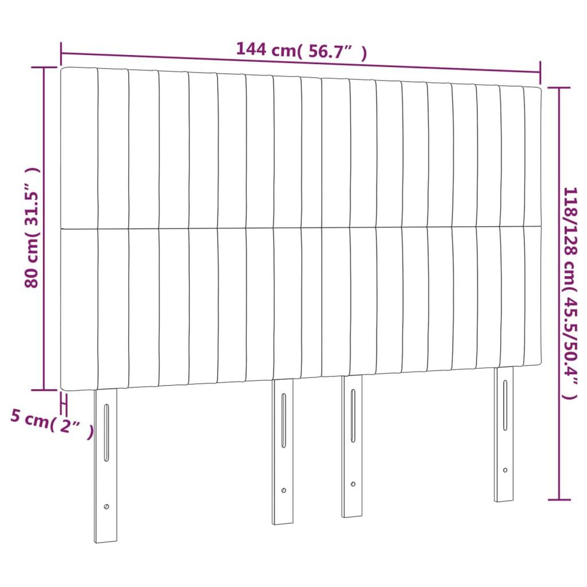 Voir la diapositive 6 : VIDAXL Tete de lit a LED Gris clair 144x5x118/128 cm Velours