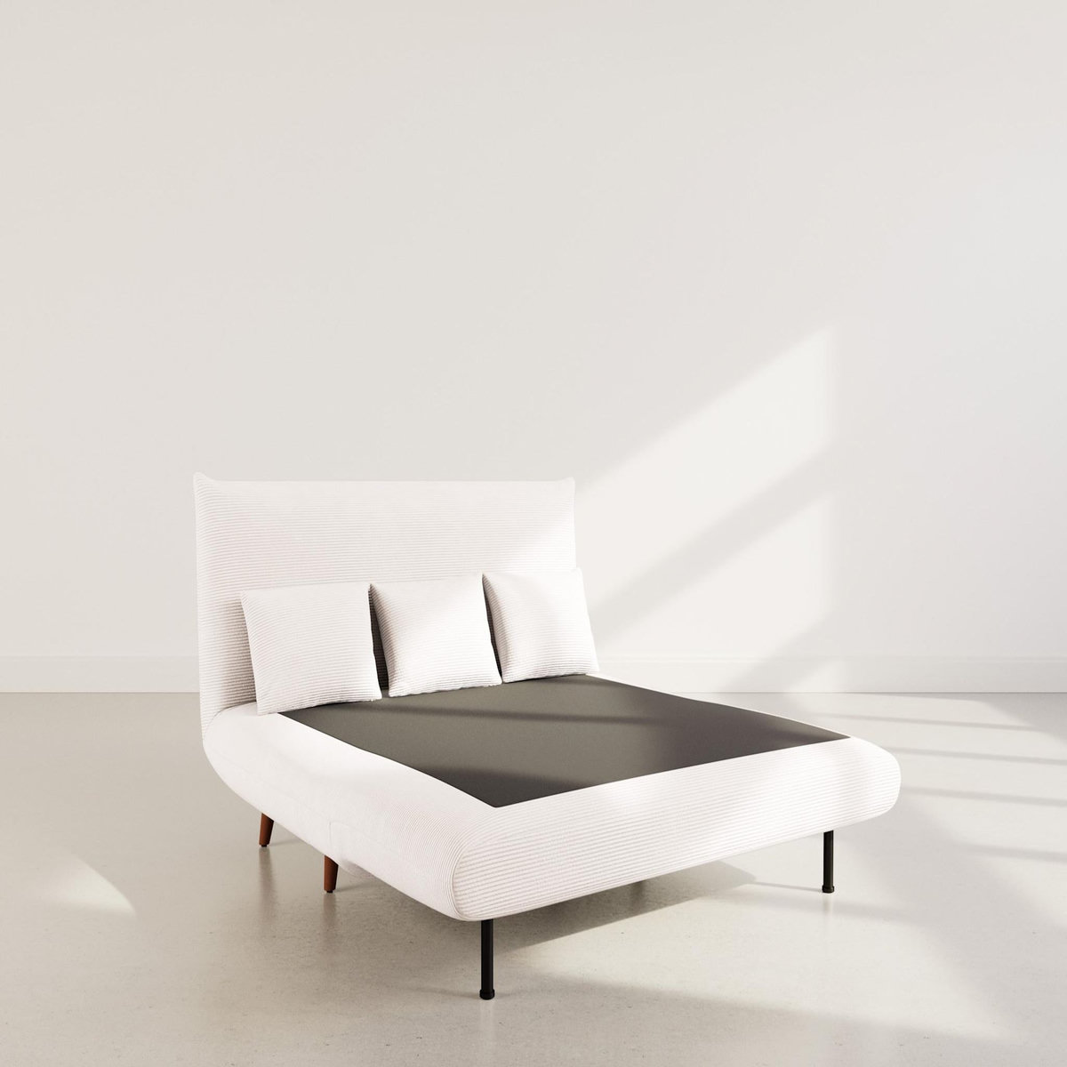 BEST MOBILIER Lumi - banquette convertible clic-clac 2 places en velours côtelé