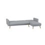 Voir la diapositive 6 : CONCEPT USINE Canapé d'angle réversible et convertible 4 places en tissu gris GRACE