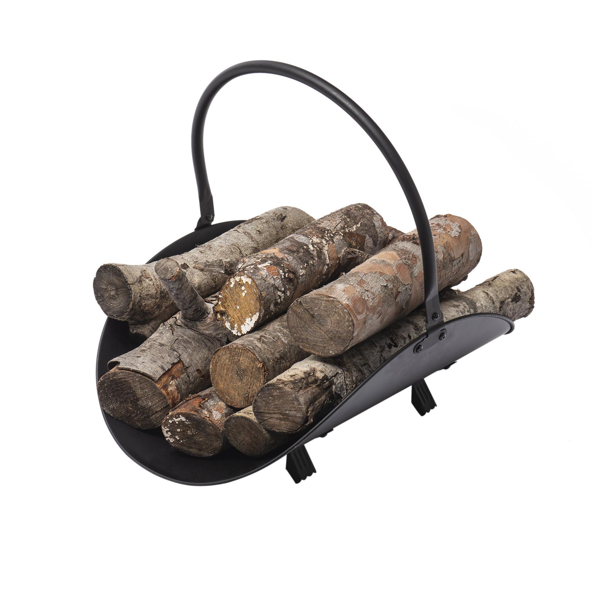 Voir la diapositive 5 : WERKAPRO Range bûches en  acier noir werka pro  48cm