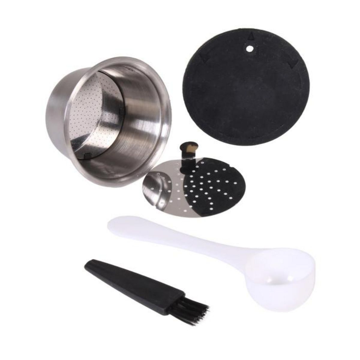 Paris Prix Capsule à Café Inox  Réutilisable  5cm Gris & Blanc