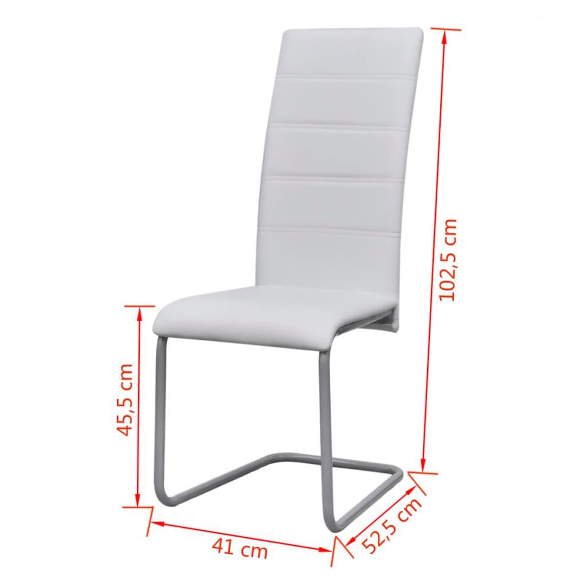 Voir la diapositive 6 : VIDAXL Chaises a manger cantilever lot de 6 blanc similicuir