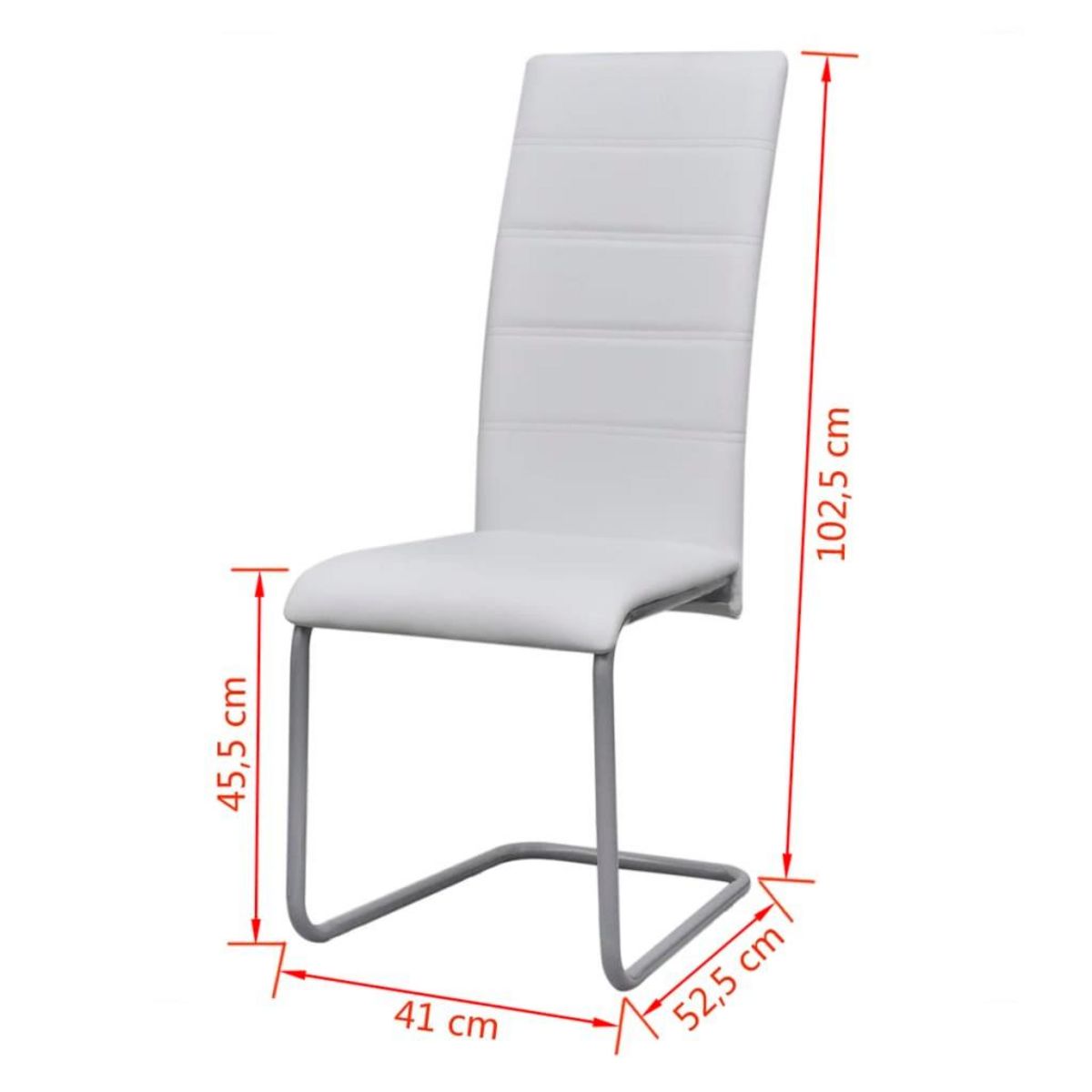 VIDAXL Chaises a manger cantilever lot de 6 blanc similicuir