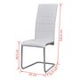 Voir la diapositive 6 : VIDAXL Chaises a manger cantilever lot de 6 blanc similicuir