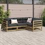Voir la diapositive 3 : VIDAXL Salon de jardin 4 pcs avec coussins bois de pin impregne