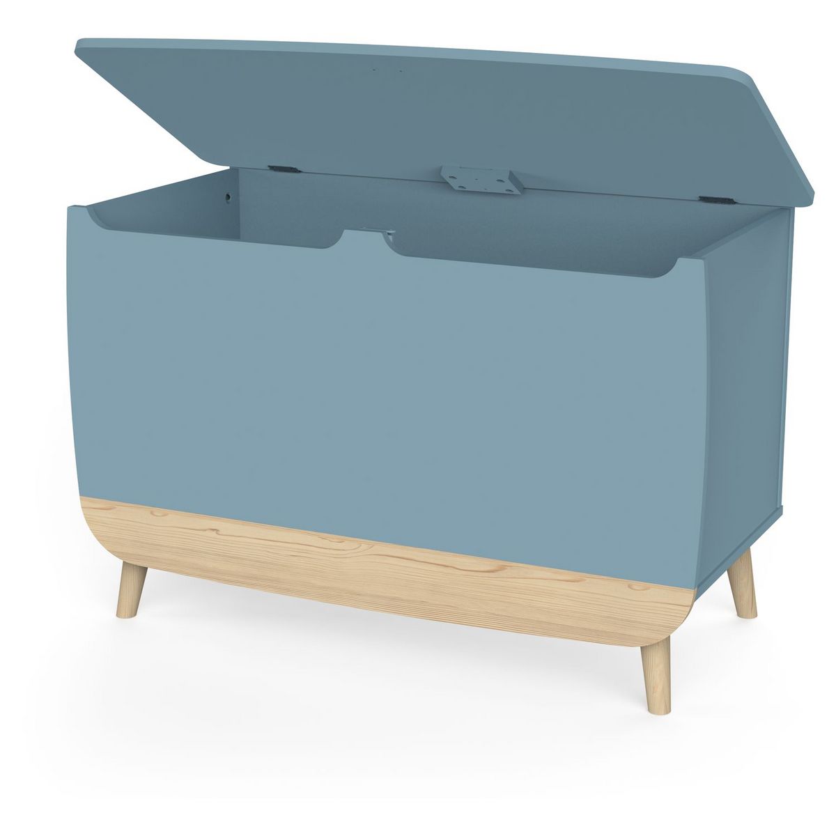 Coffre à jouets avec couvercle bleu LINIA 