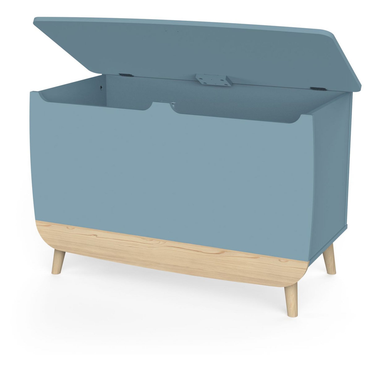 Coffre à jouets avec couvercle bleu LINIA 