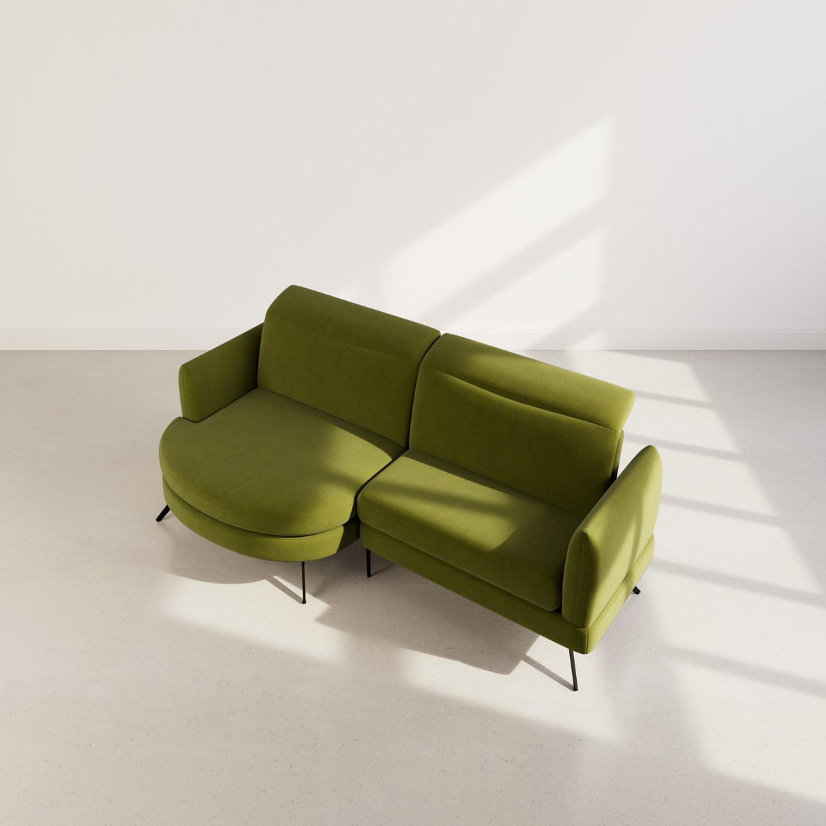 LISA DESIGN Terry - canapé d'angle gauche 4 places avec têtières réglables en tissu texturé