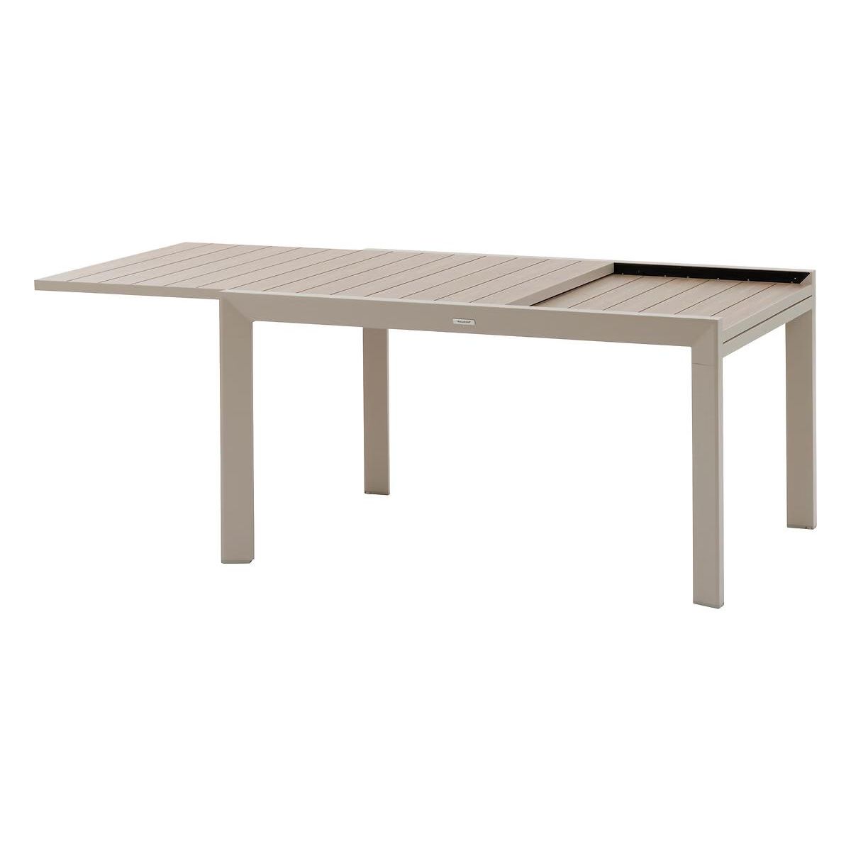 HESPERIDE Table de jardin extensible en aluminium effet bois 10 places EVASION