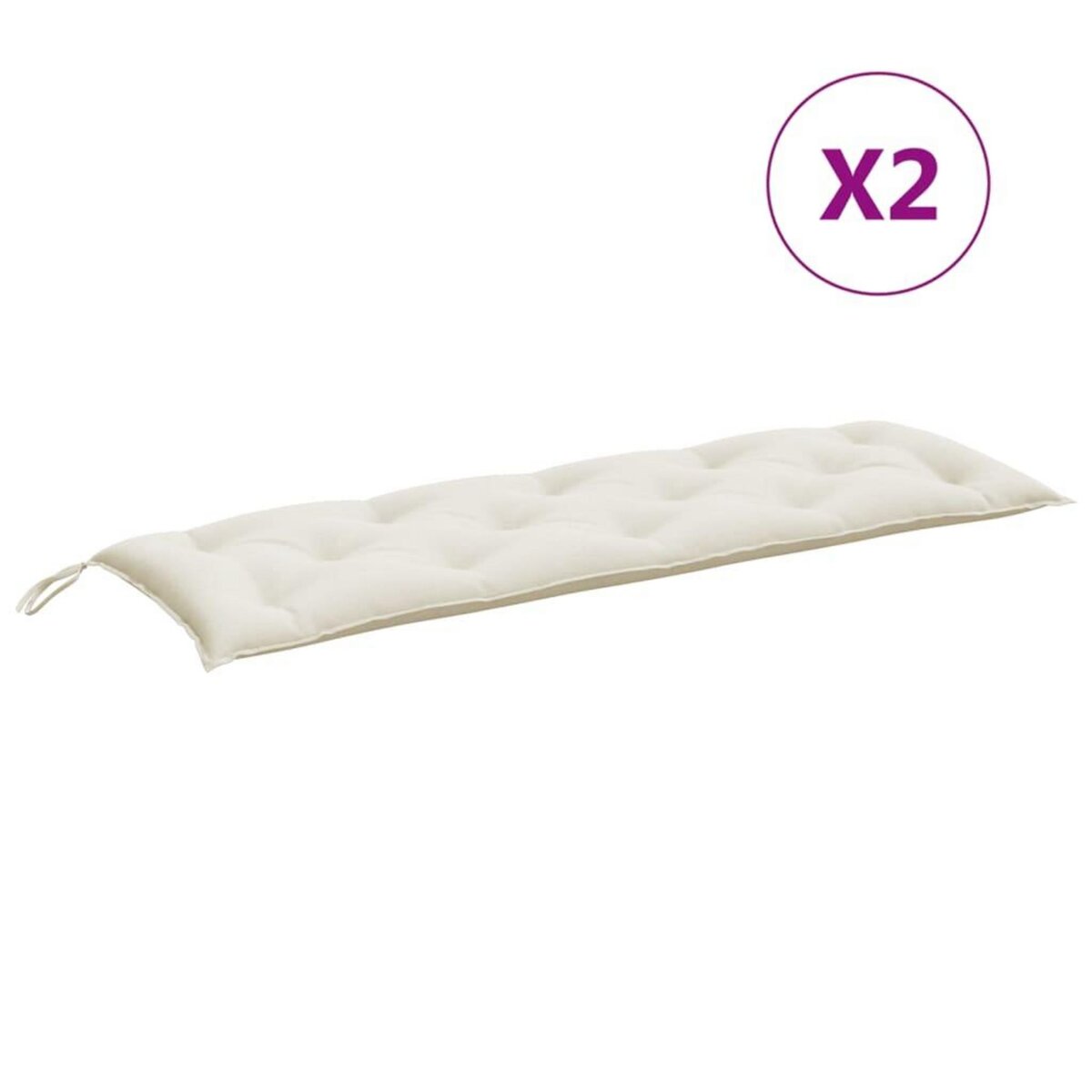 VIDAXL Coussins de banc de jardin lot de 2 creme melange tissu