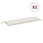 Voir la diapositive 4 : VIDAXL Coussins de banc de jardin lot de 2 creme melange tissu
