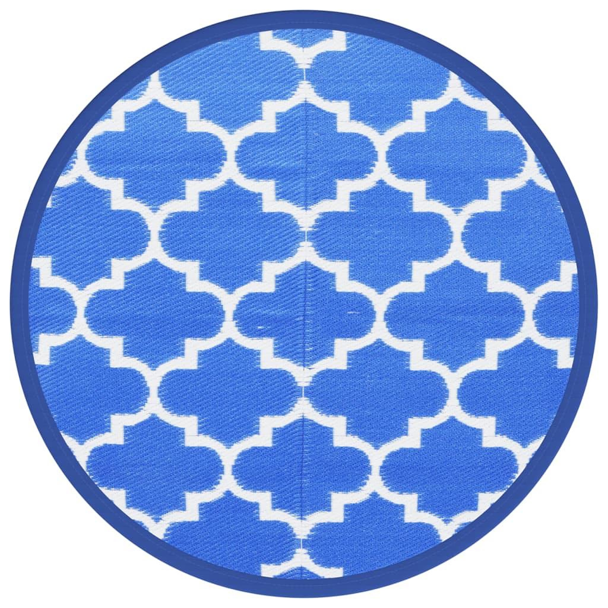 Voir la diapositive 2 : VIDAXL Tapis d'exterieur ARAKIL bleu Ø160 cm PP
