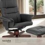 Voir la diapositive 4 : tectake Fauteuil relax avec pied en croix avec repose-pieds noir/marron