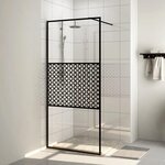 VIDAXL Paroi de douche avec verre ESG transparent 80x195 cm Noir