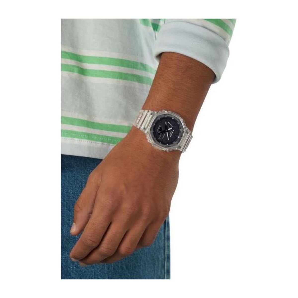 CASIO Montre G-SHOCK - CASIO - Resitante aux chocs - Multifonctions - Blanc transparent