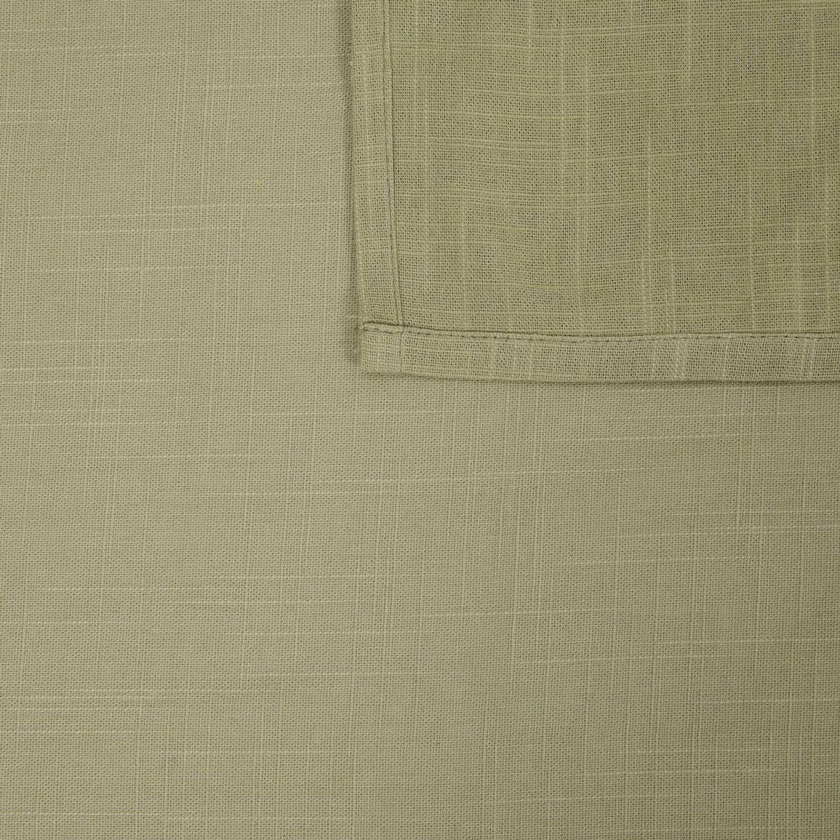 ATMOSPHERA Nappe Brodé en Coton  Joy  150x250cm Kaki