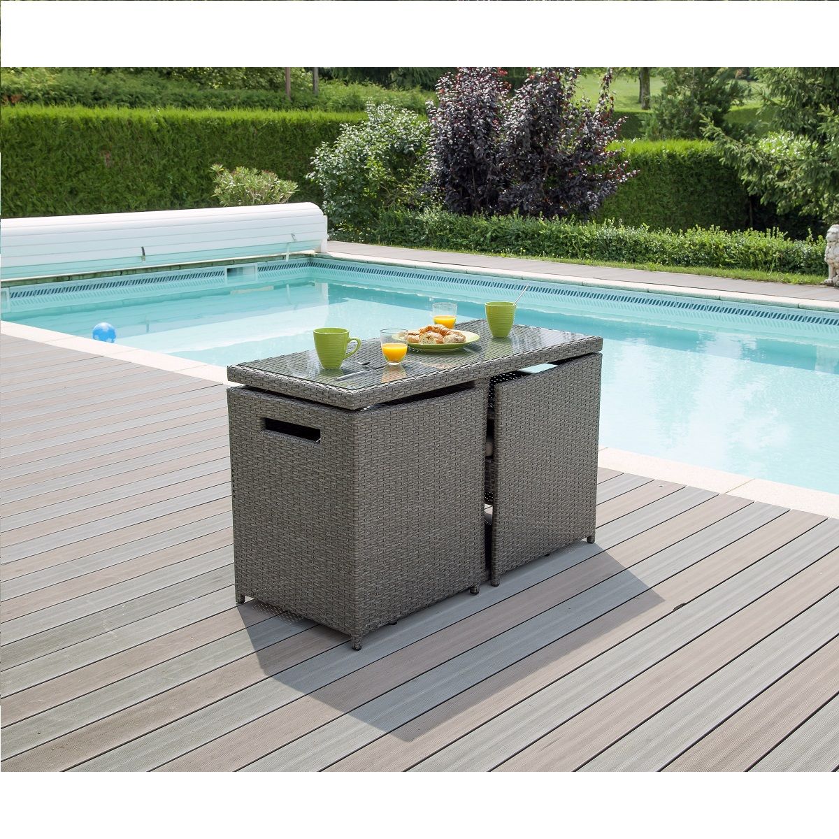 JARDILINE Salon de jardin 2 personnes SUMBA