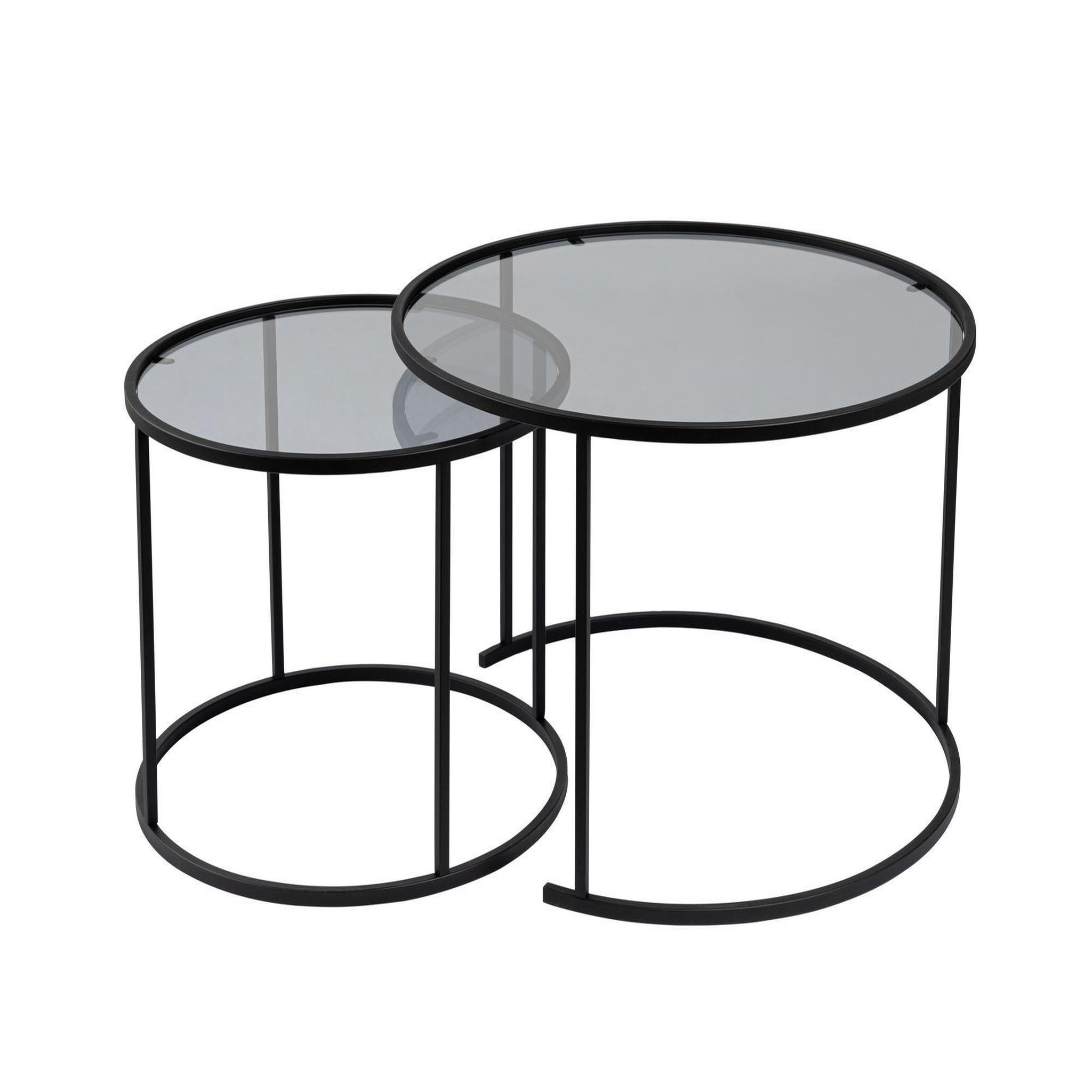 Habitat et Jardin Lot de 2 tables basses en métal  aurum  - 80 x 80 x 43 cm - noir gris