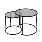 Habitat et Jardin Lot de 2 tables basses en métal  Aurum  - 80 x 80 x 43 cm - Noir Gris