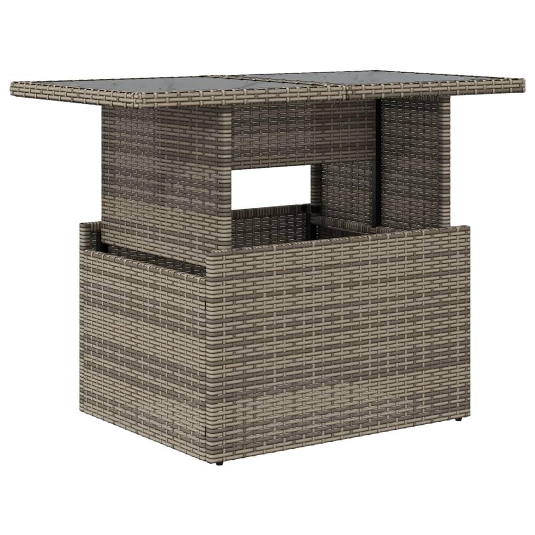 Voir la diapositive 2 : VIDAXL Table de jardin dessus en verre gris 100x55x73cm resine tressee