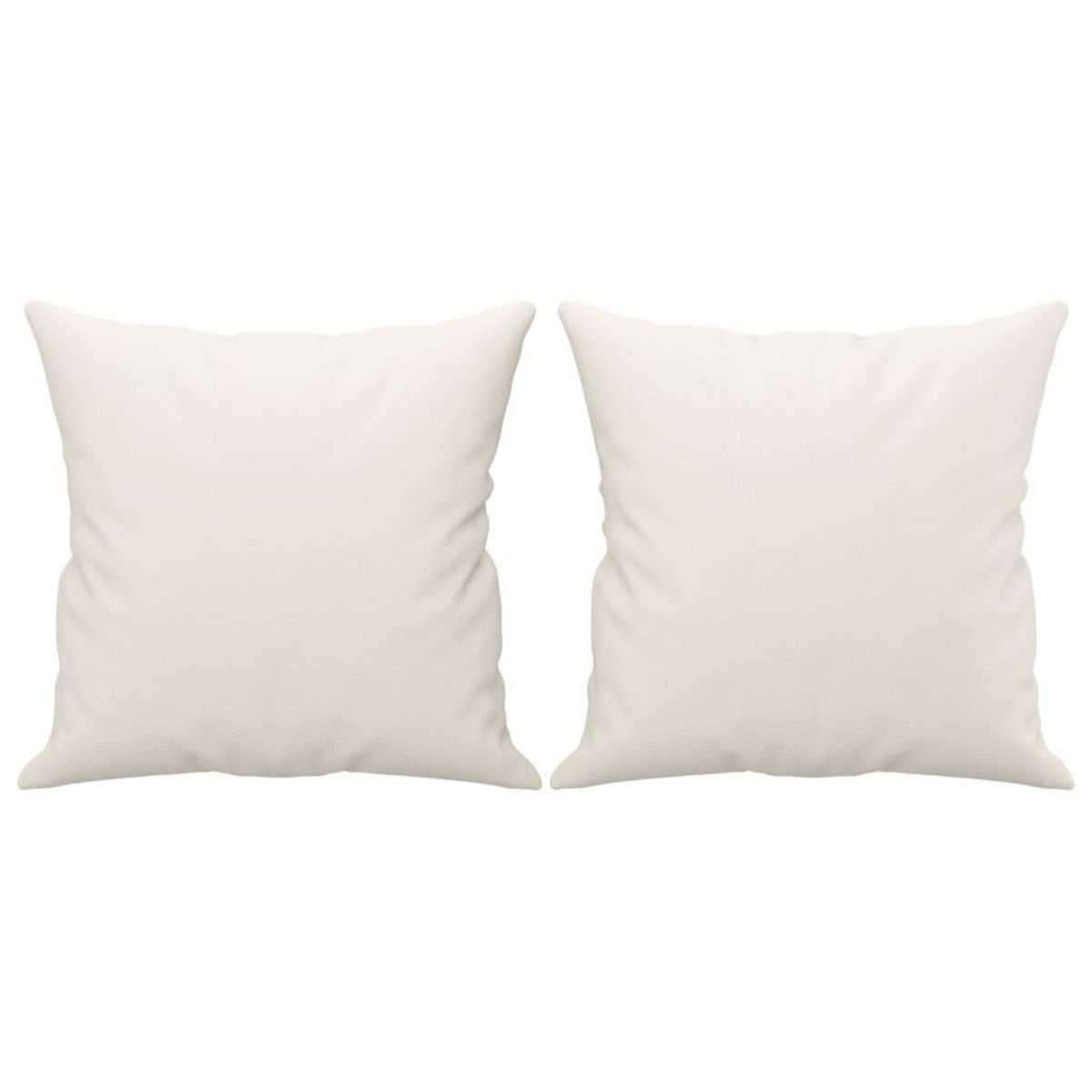 VIDAXL Coussins decoratifs lot de 2 Creme 40x40 cm Similicuir