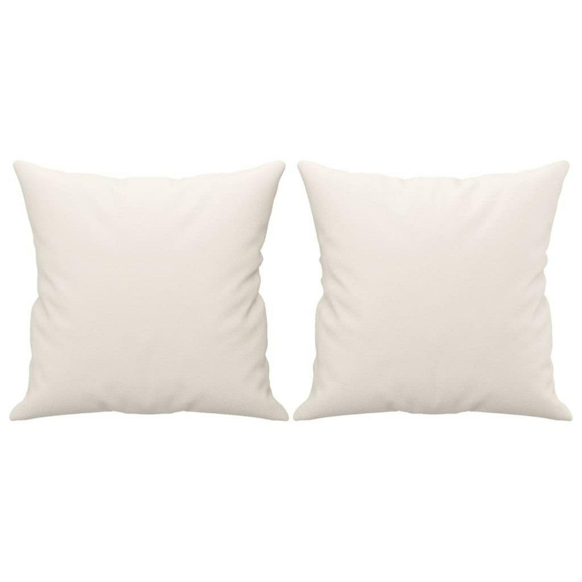 VIDAXL Coussins decoratifs lot de 2 Creme 40x40 cm Similicuir