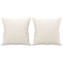Voir la diapositive 2 : VIDAXL Coussins decoratifs lot de 2 Creme 40x40 cm Similicuir