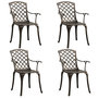 Voir la diapositive 3 : VIDAXL Ensemble de bistro 5 pcs Aluminium coule Bronze