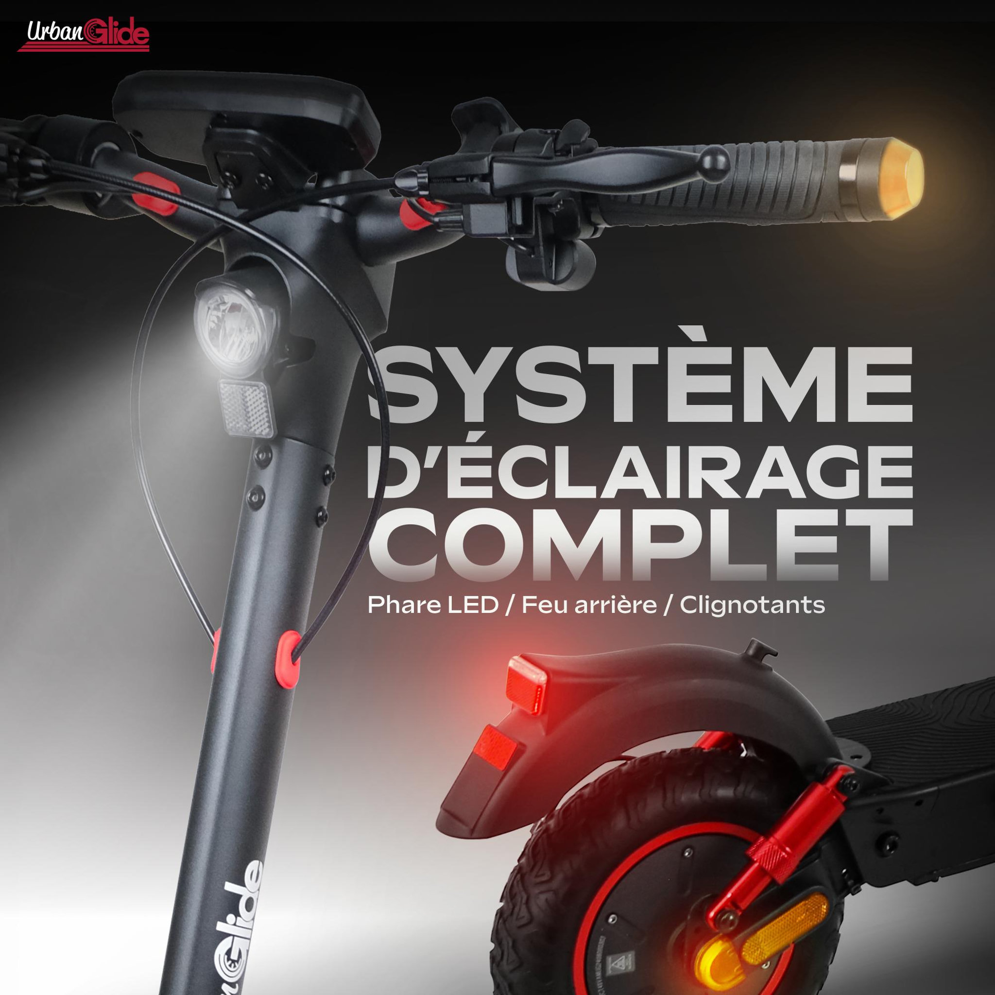 Voir la diapositive 2 : URBANGLIDE Trottinette électrique adulte urbanglide all road 6 2x2 - autonomie jusqu'a 80 km - pneu cross 10  tubeless - batterie 54v - poids 30kg