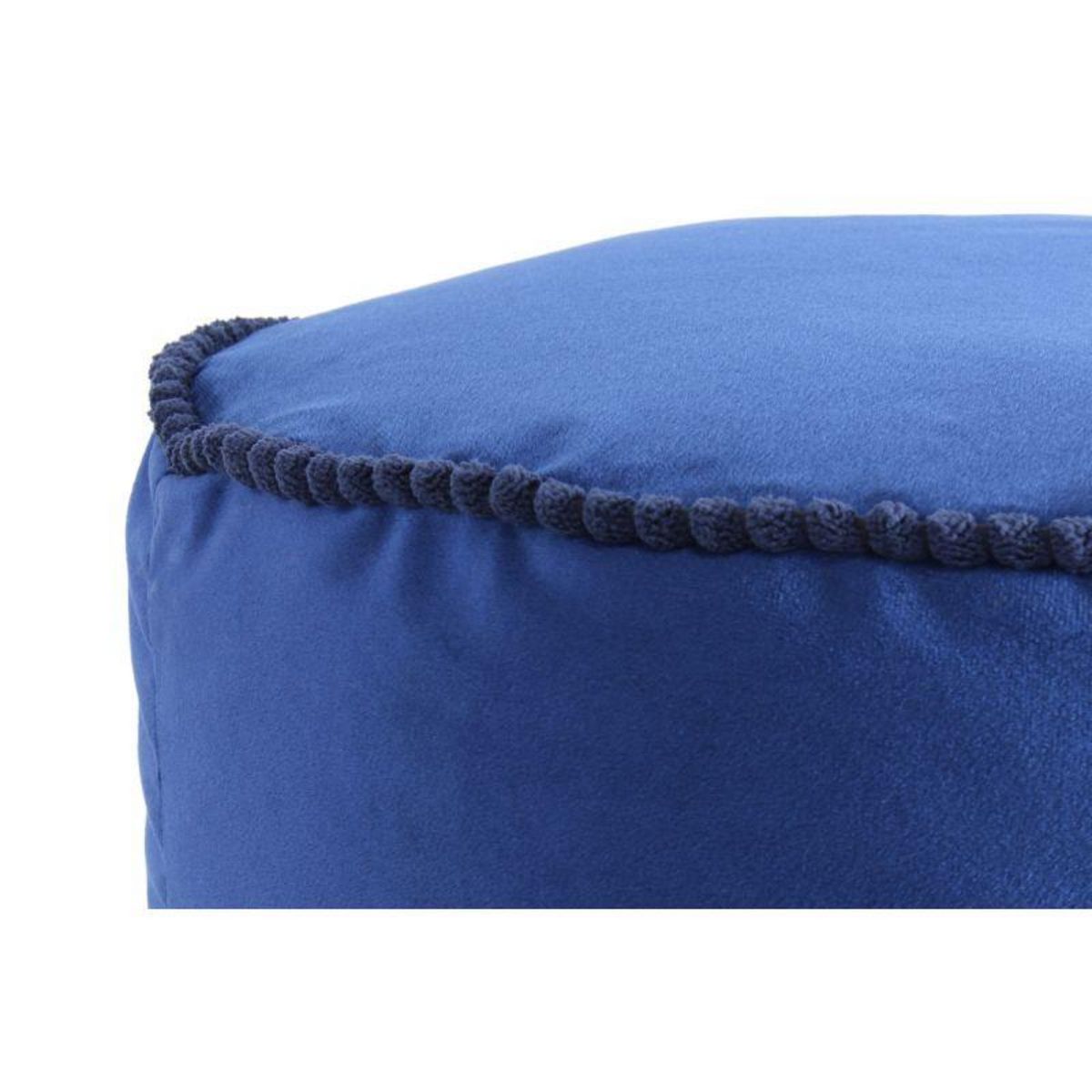 Paris Prix Pouf Déco à Pompons  Taj Mahal  45cm Bleu