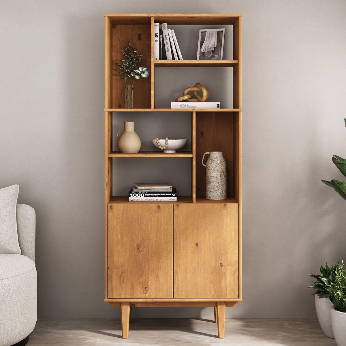 IDIMEX Buffet haut SIMONA H 188 cm en bois massif