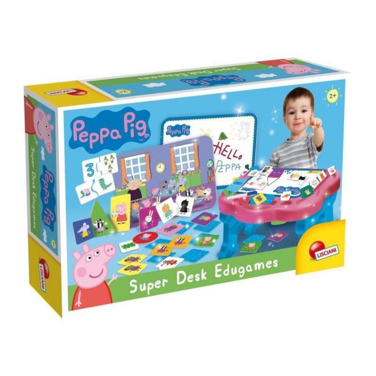 LISCIANI GIOCHI Bureau d'activités avec 10 jeux - Peppa Pig Super desk - Edu games - LISCIANI