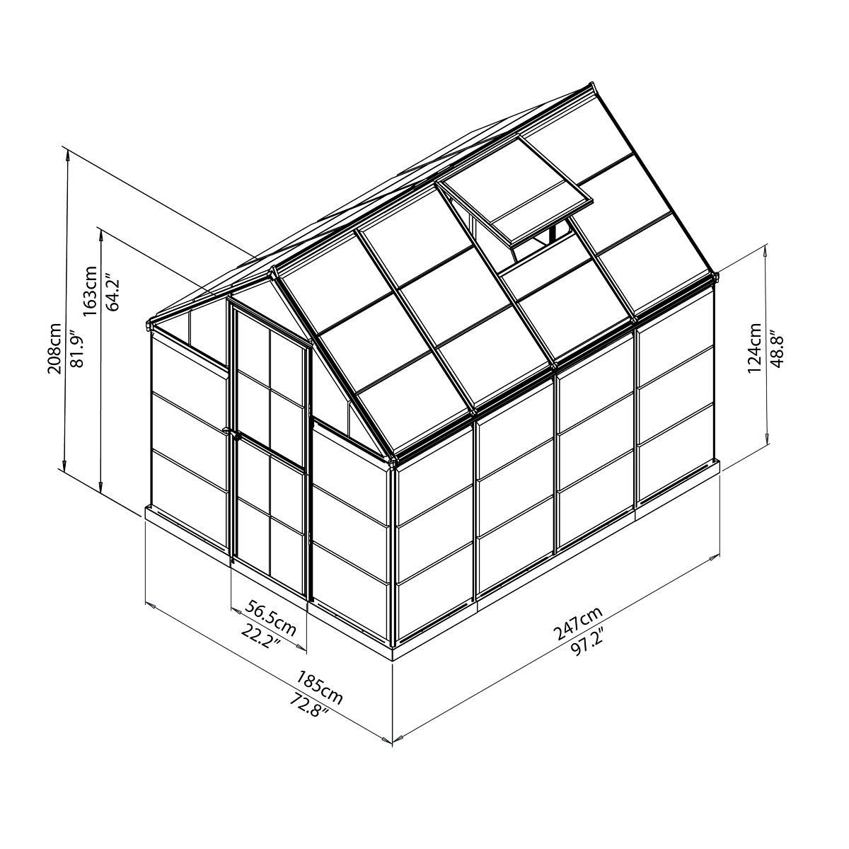 Canopia by PALRAM Serre de jardin - Polycarbonate - 4,6m² - HARMONY