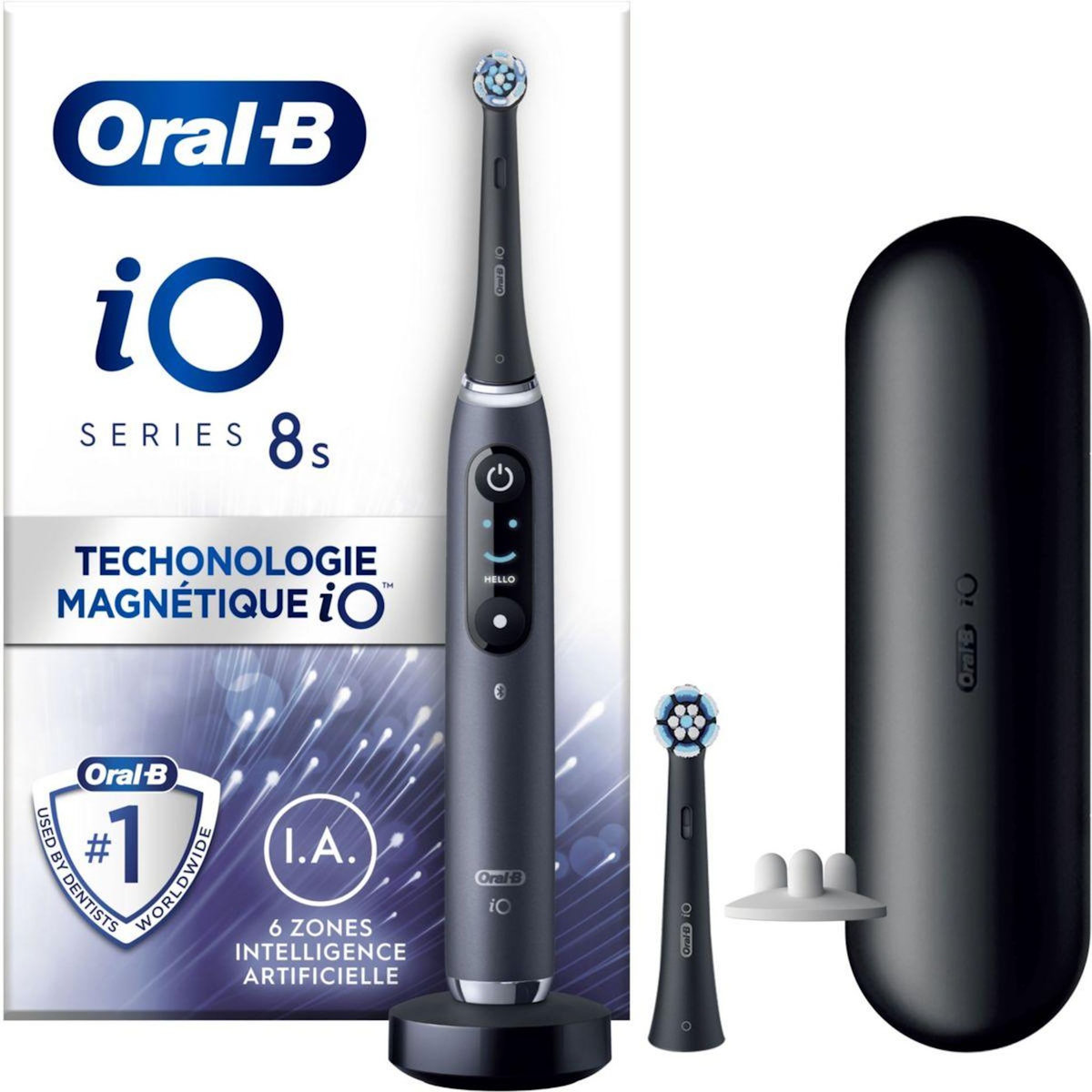 ORAL B Brosse à dents électrique iO8s Series Black Onyx (+1 refils)