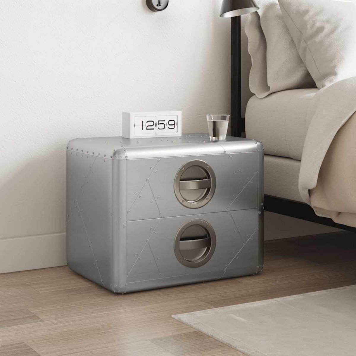 VIDAXL Table de coin avec 2 tiroirs vintage style d'aviation