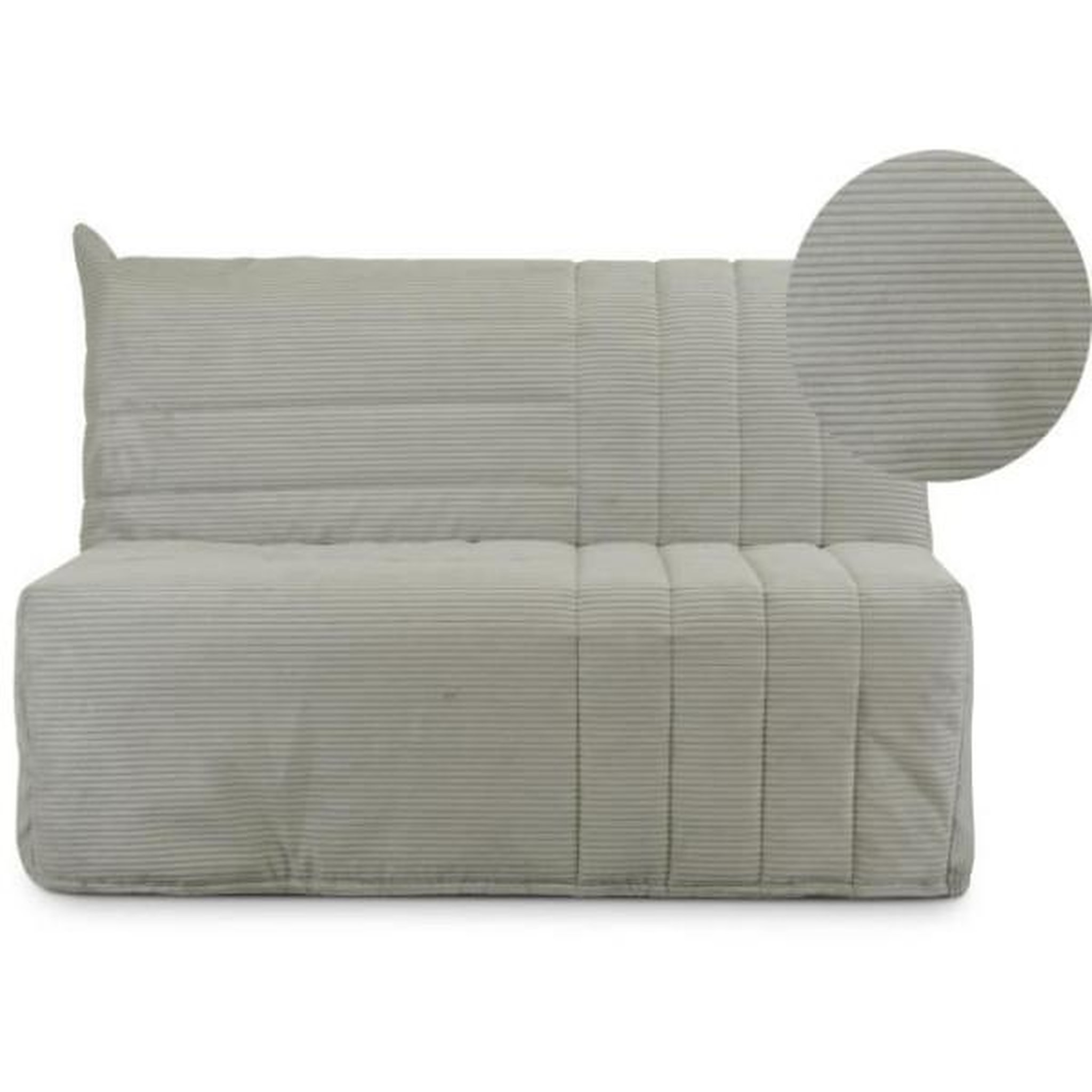 Voir la diapositive 3 : MARKET24 Banquette BZ 2 places BECCI - Velours côtelé Beige - Matelas Bultex - Fabrication française