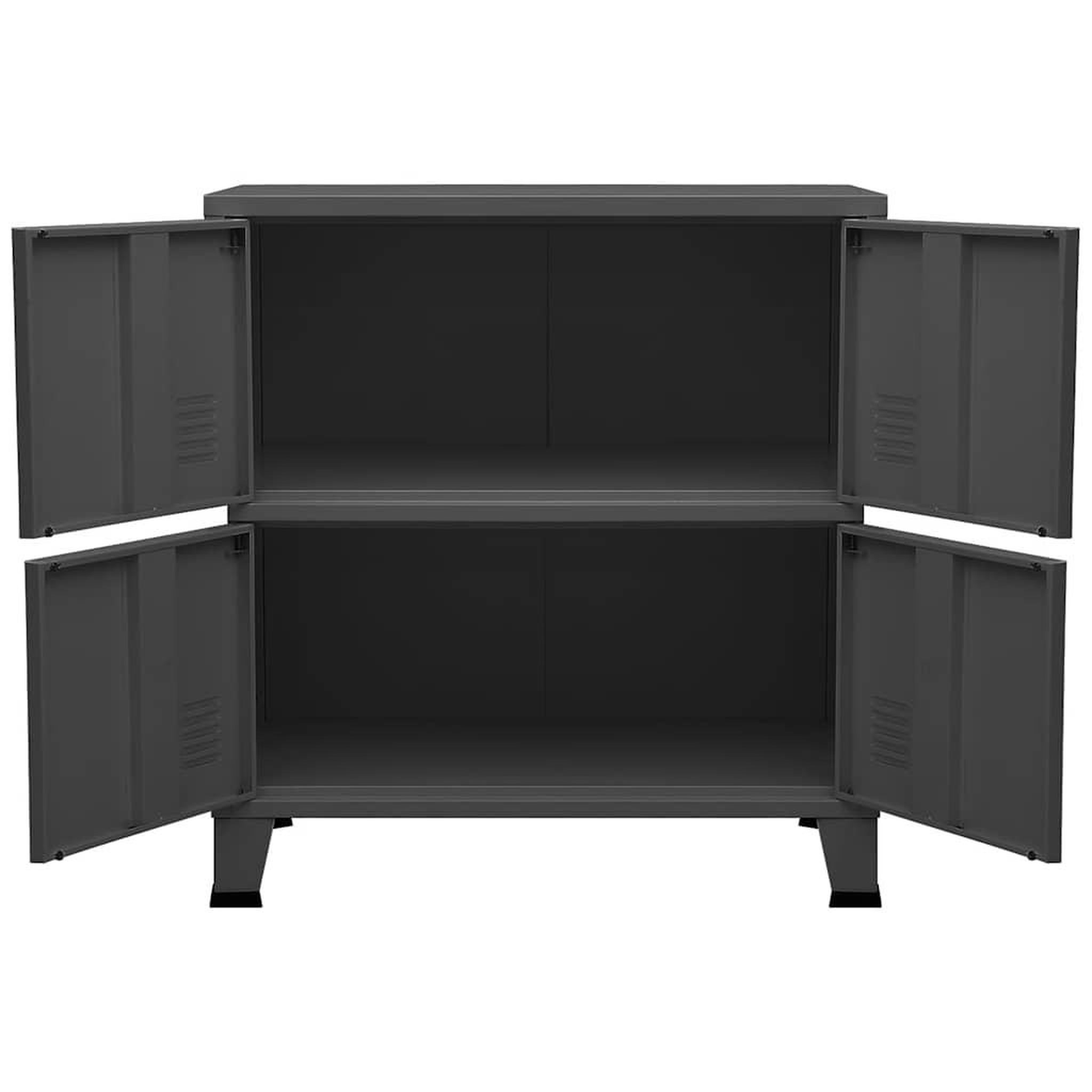 Voir la diapositive 5 : VIDAXL Coffre de rangement industriel Anthracite 75x40x80 cm Acier