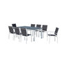 Voir la diapositive 1 : CONCEPT USINE Table de jardin extensible et 8 chaises alu-toile PVC blanc AREZZO