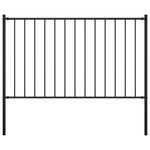 VIDAXL Panneau cloture et poteaux Acier enduit poudre 1,7x0,75 m Noir