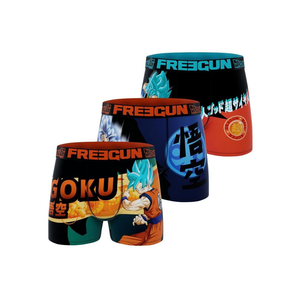 FREEGUN Lot de 3 boxers enfant Dragon Ball Super