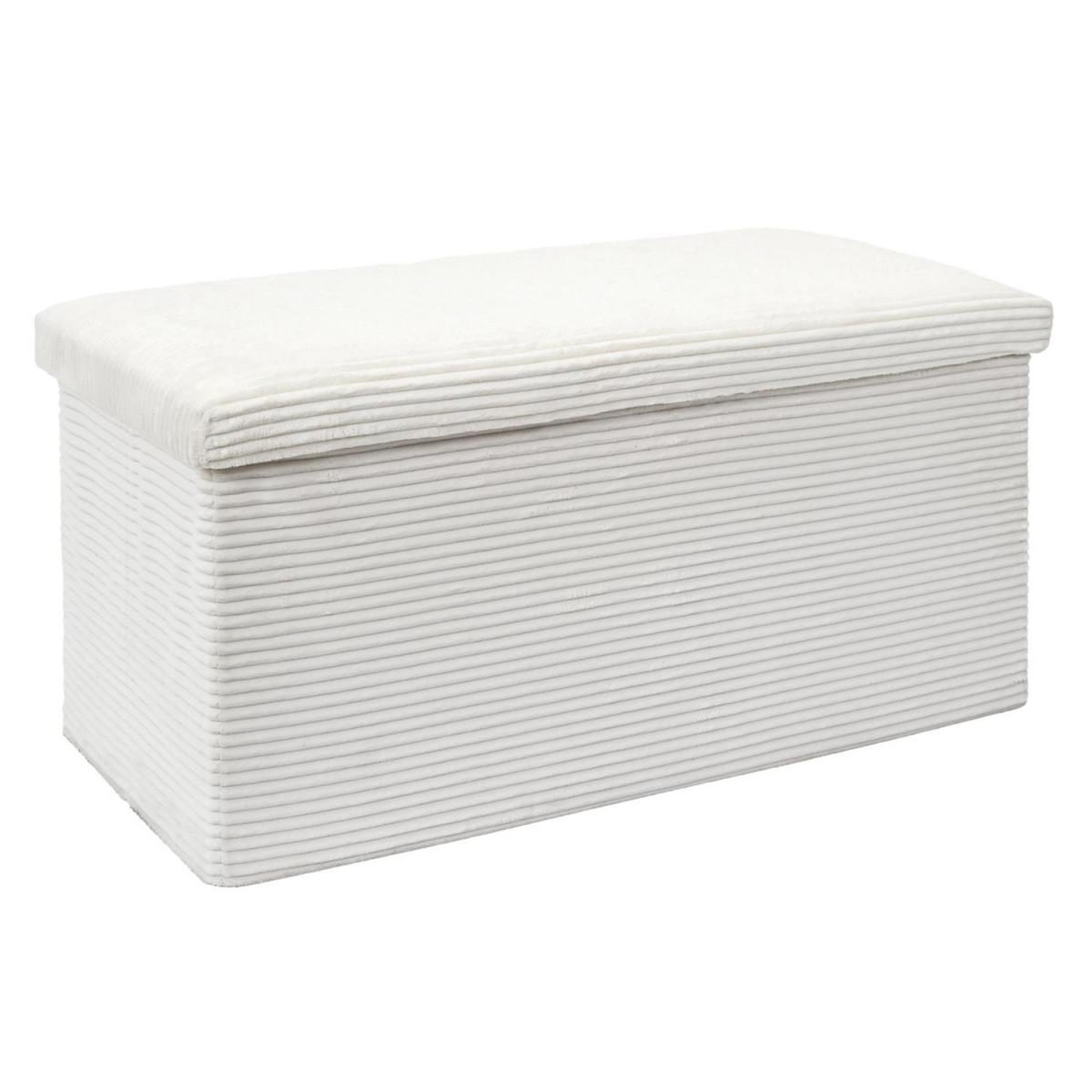 The Home Deco Factory Banc coffre pliable côtelé  scott  76cm beige