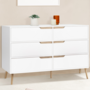 Voir la diapositive 2 : ID MARKET Commode 6 tiroirs HELSINKI 115 cm scandinave blanc