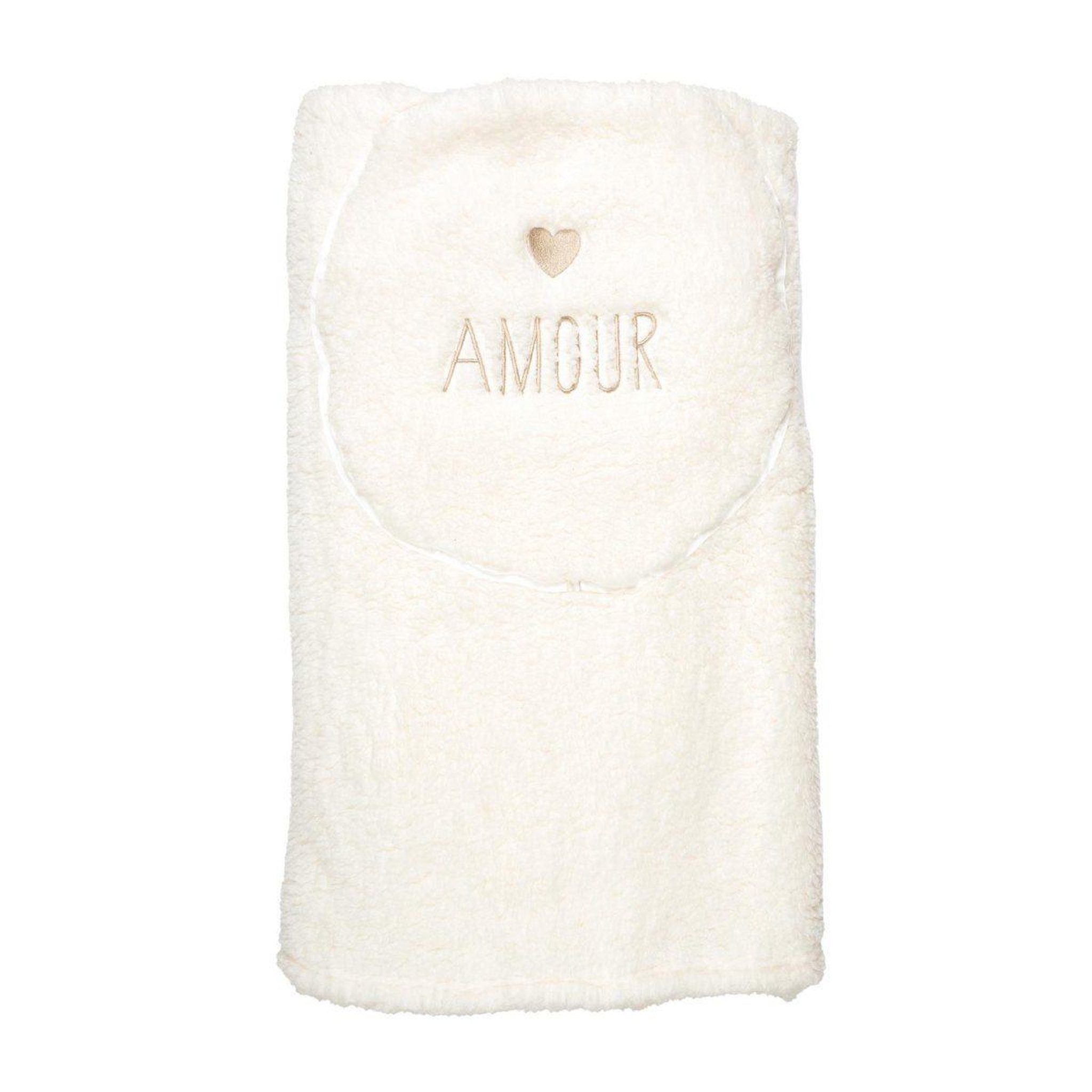 Voir la diapositive 2 : The Home Deco Factory Plaid coussin  amour  120x150cm crème