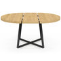 Voir la diapositive 3 : ID MARKET Table à manger extensible ronde SELMA 4-8 personnes bois et noir 110-150 cm