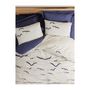 Voir la diapositive 4 : GENERIQUE Parure de lit - 129CTN64418 - 1 housse de couette 220 x 240 cm + 2 taies d'oreiller 60 x 60 cm - 100% coton ranforcé - Bleu