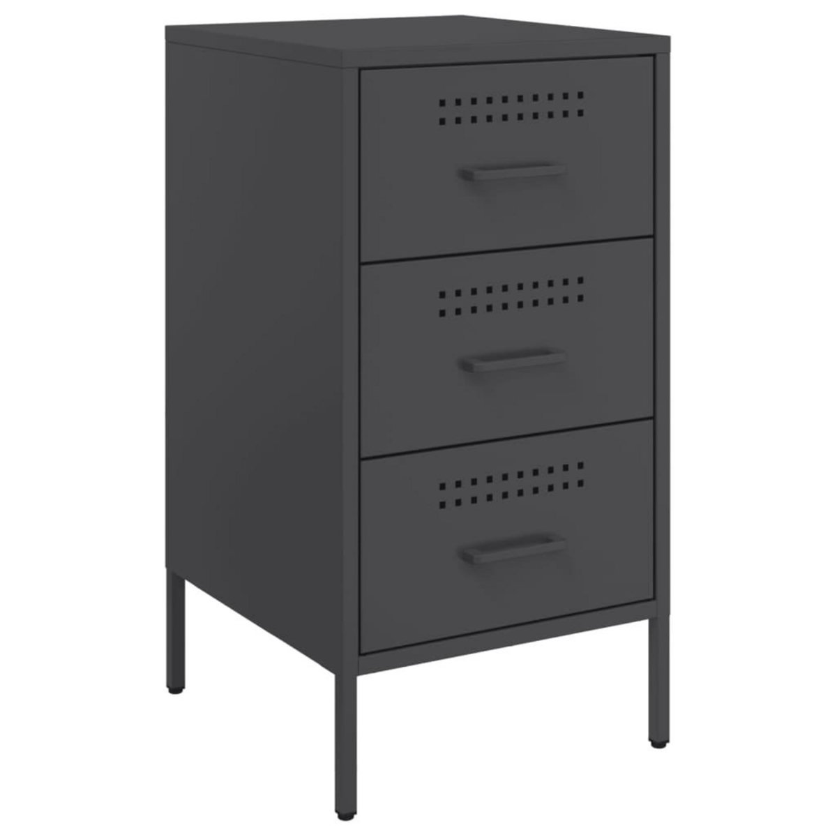 VIDAXL Tables de chevet 2 pcs noir 36x39x68 cm acier
