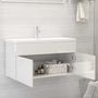 Voir la diapositive 3 : VIDAXL Armoire d'evier Blanc brillant 90x38,5x46 cm Bois d'ingenierie