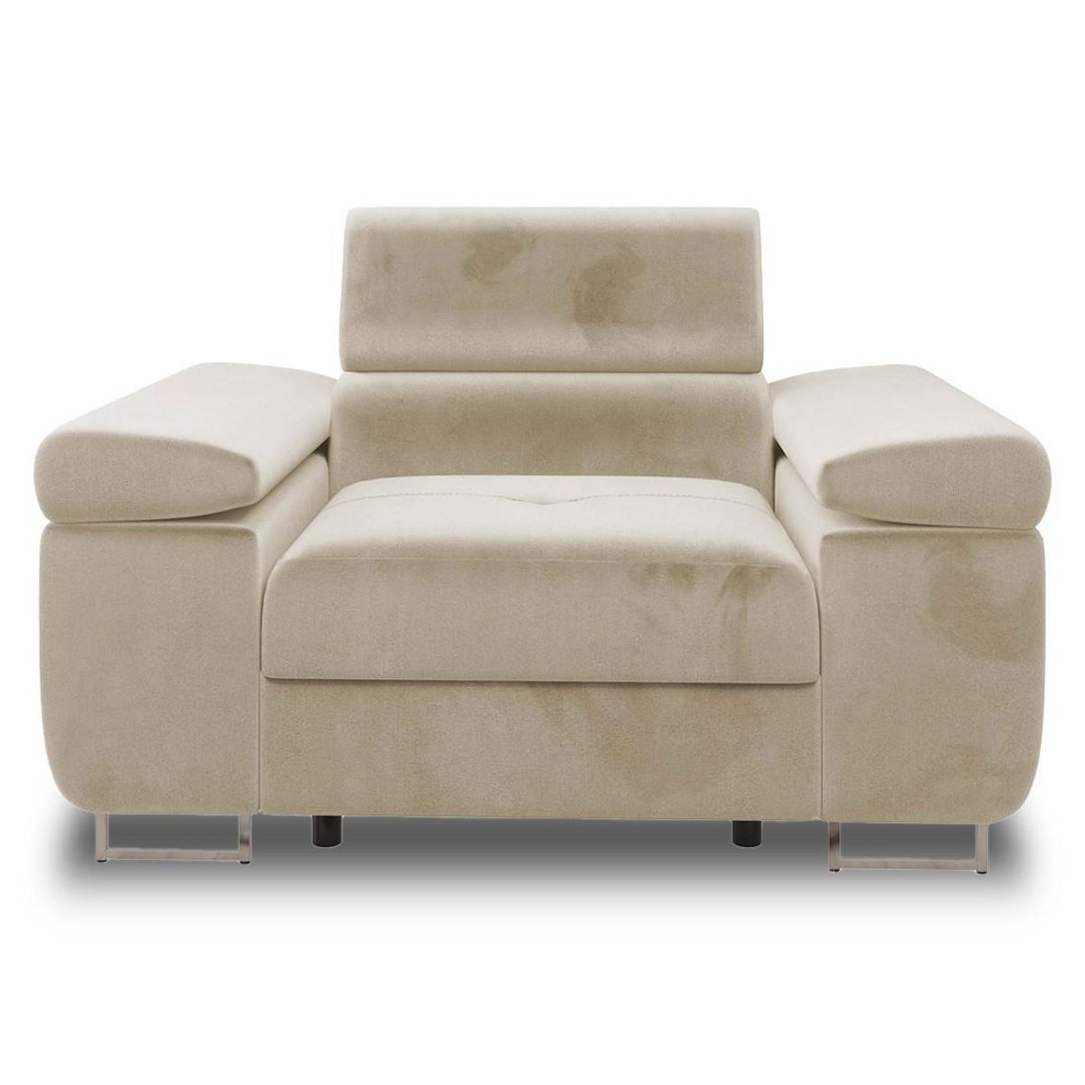 BEST MOBILIER Pablo - fauteuil avec têtière ajustable - en velours