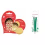 SCRAPCOOKING Kit pour biscuit en relief Coeur + Stylo au chocolat vert
